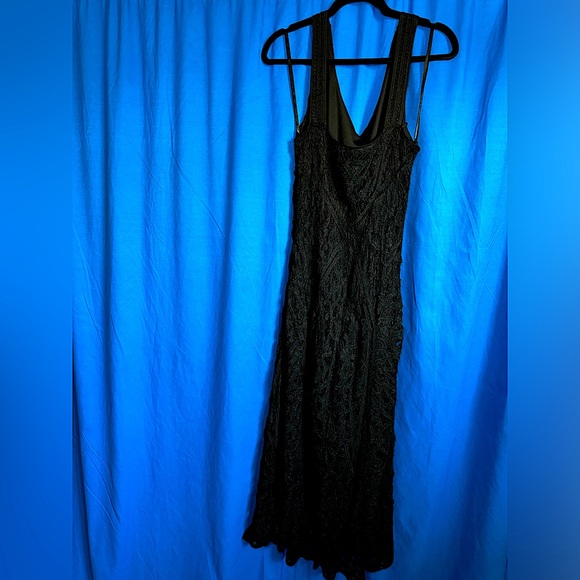 MARINA long elegant black dress size 14 - Picture 2 of 5